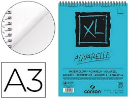 Bloc dibujo acuarela Canson XL Aquarelle A3 espiral 30h microperforadas 300g/m²